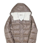 ABERCROMBIE & FITCH Girls Brown Puffer Jacket 13-14Y Polyester Blend Insulated