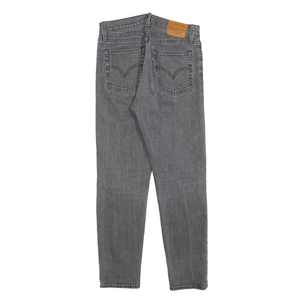 LEVI'S Womens Slim Grey Denim Slim Jeans Cotton Blend W26 L28 Button Closure