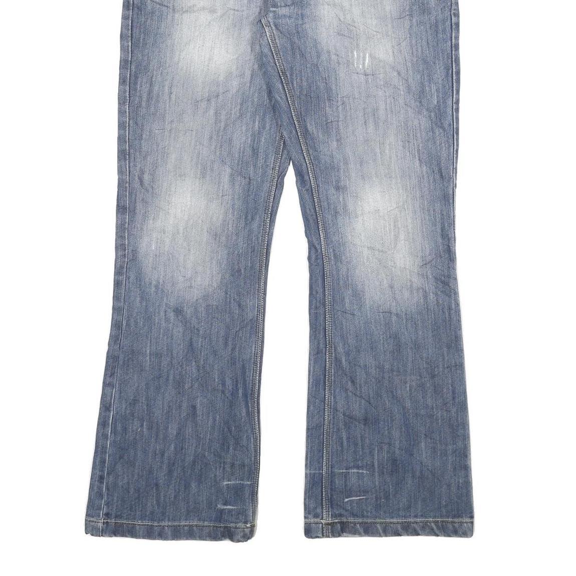 PETROKEVIN Mens Blue Regular Fit Straight Denim Light Wash Jeans W35 L33 Casual