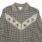 RAFAEL Womens Grey & Cream Checked Zip Jacket XL Acrylic Blend Patterned Casual
