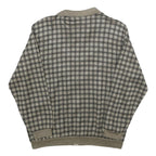 RAFAEL Womens Grey & Cream Checked Zip Jacket XL Acrylic Blend Patterned Casual
