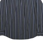 NAUTICA Mens Black & Blue Striped Cotton Shirt XL Classic Fit Button Down