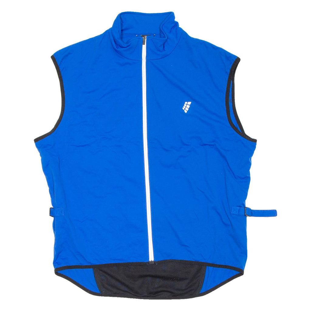 CRANE Cycling Mens Jersey Blue Sleeveless Full Zip L