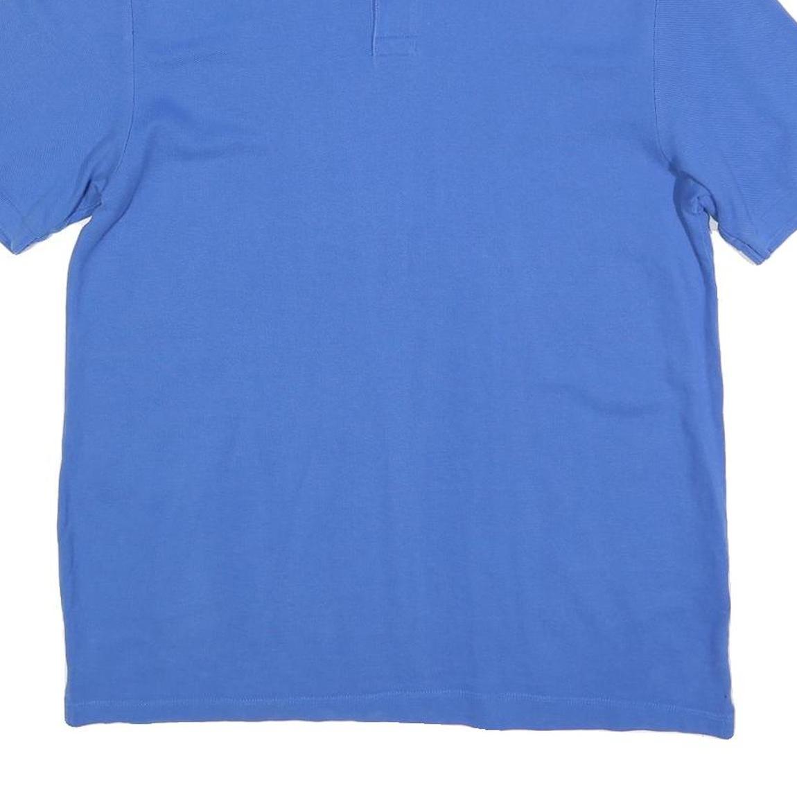 CALVIN KLEIN JEANS Mens Blue Short Sleeve Plain M Cotton Blend Polo Shirt