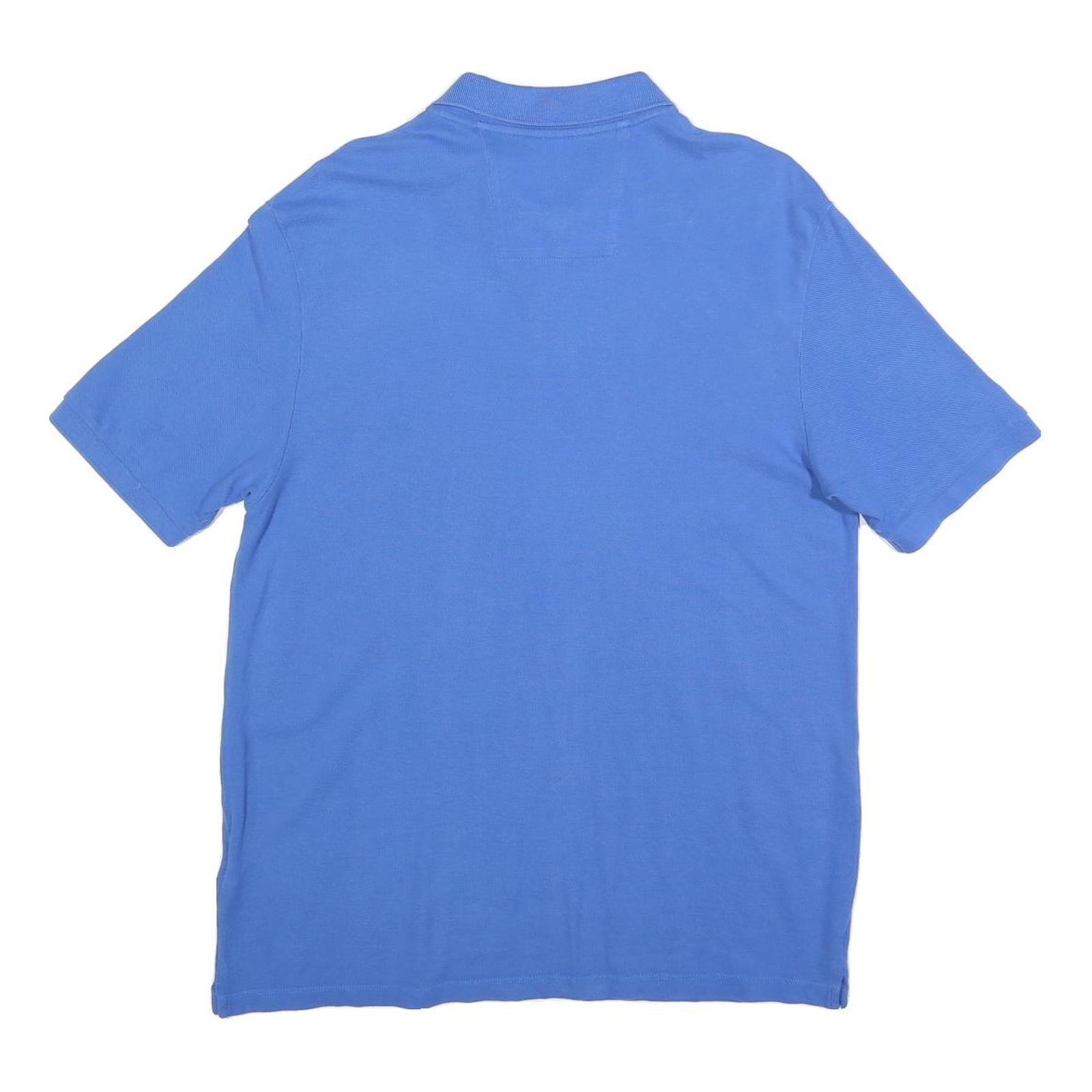 CALVIN KLEIN JEANS Mens Blue Short Sleeve Plain M Cotton Blend Polo Shirt