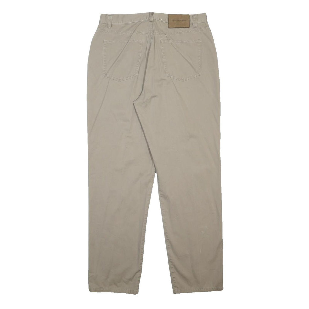 CALVIN KLEIN JEANS Womens Cotton Beige Regular Straight Trousers W32 L31 Casual