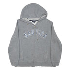NAUTICA Womens Grey Hoodie L Zip Up Cotton Blend Casual Sweatshirt