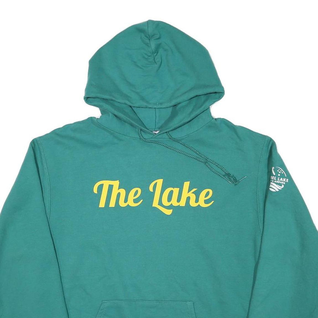 CHAMPION Mens Green The Lake Pullover Hoodie M Casual Cotton Blend Sweatshirt