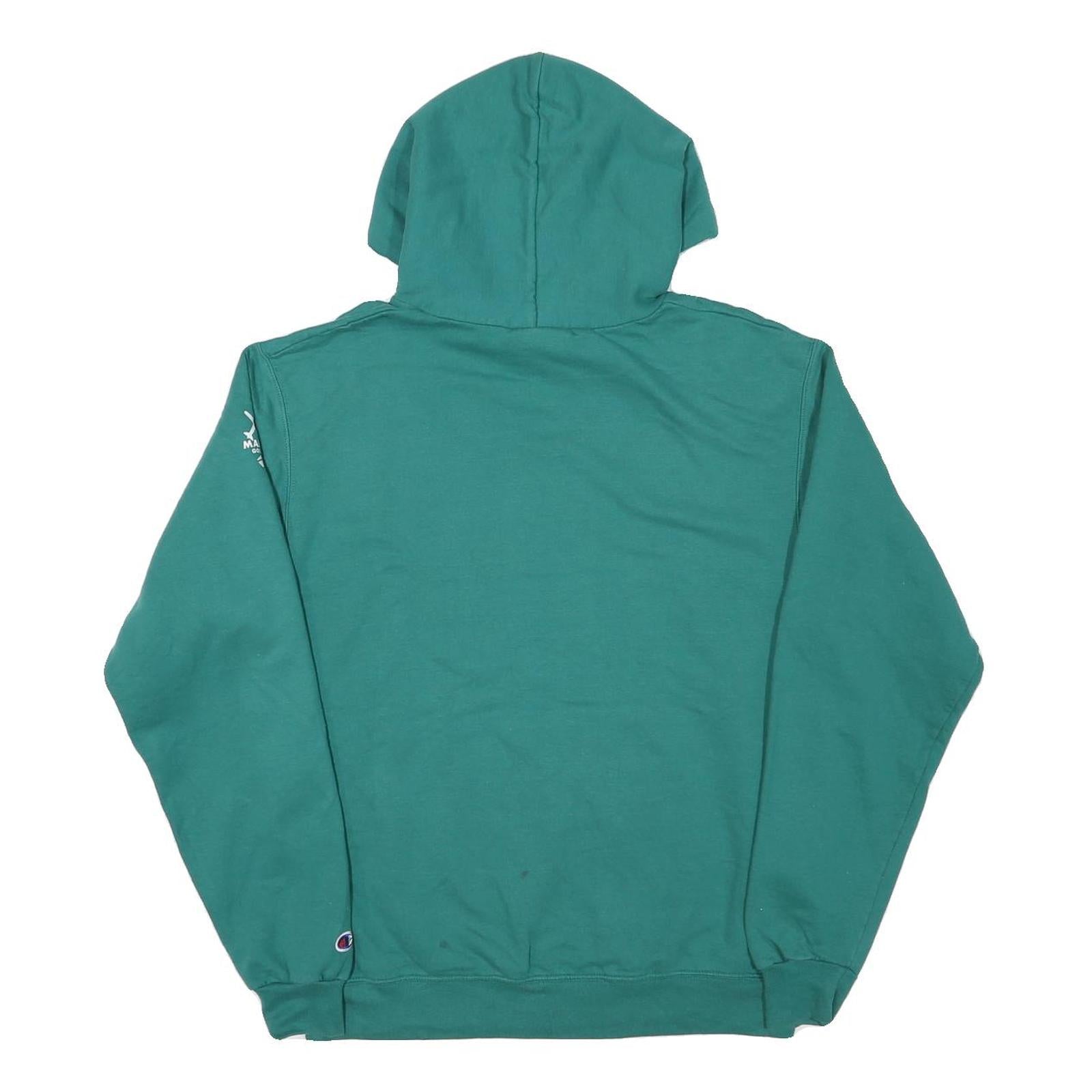 CHAMPION Mens Green The Lake Pullover Hoodie M Casual Cotton Blend Sweatshirt