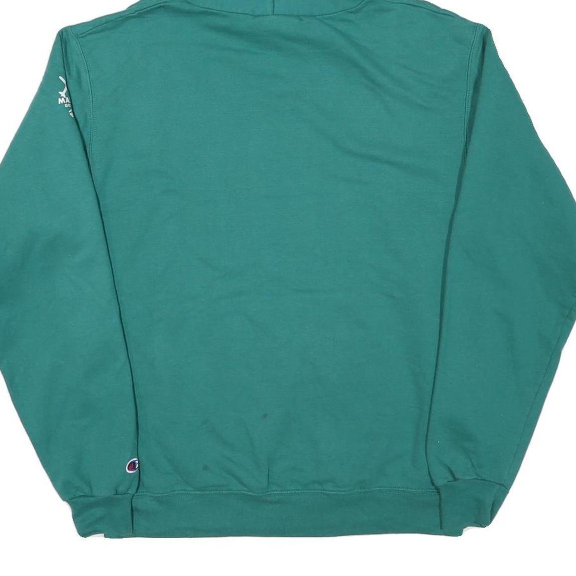 CHAMPION Mens Green The Lake Pullover Hoodie M Casual Cotton Blend Sweatshirt