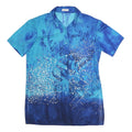 GOTTEX Womens Blue Printed Shirt Short Sleeve Collared XL Button Front