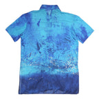 GOTTEX Womens Blue Printed Shirt Short Sleeve Collared XL Button Front