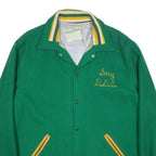 HOLLOWAY Mens Green Wool Button Jacket XL Plain Embroidered Gary DGC Sleeve