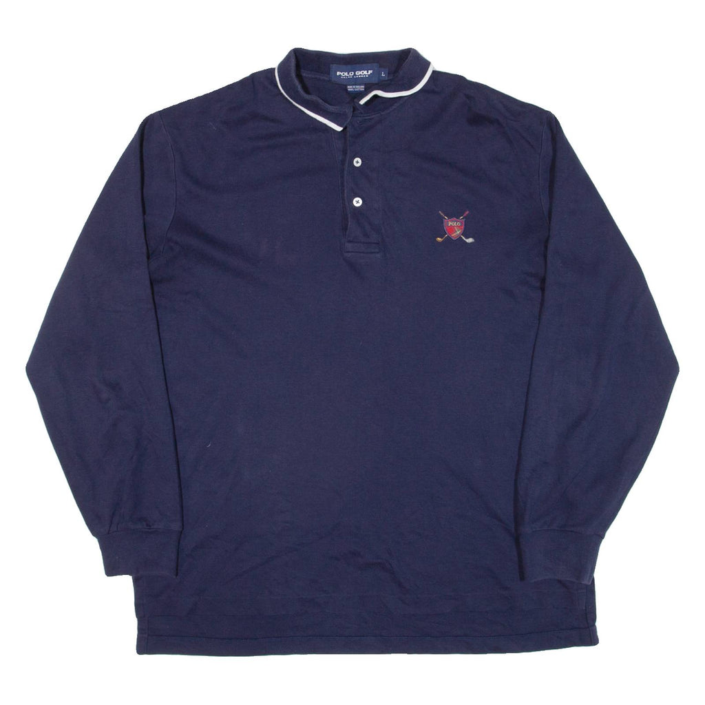POLO RALPH LAUREN Golf Mens Polo Shirt Blue Long Sleeve L