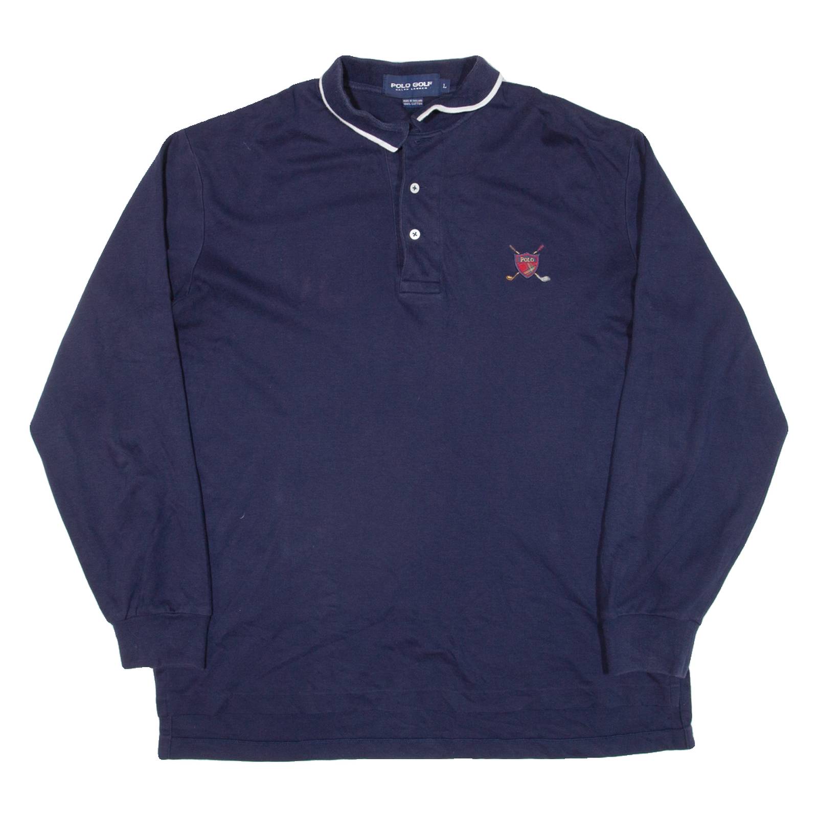 POLO RALPH LAUREN Golf Mens Polo Shirt Blue Long Sleeve L