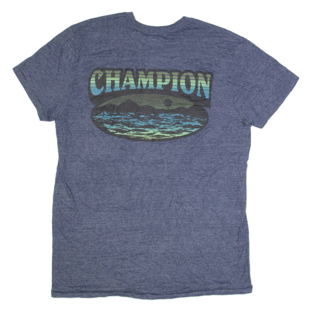 CHAMPION Mens T-Shirt Blue L