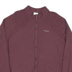 COLUMBIA Mens Maroon Jacket XL Polyester Blend Plain Zip Outdoor Casual