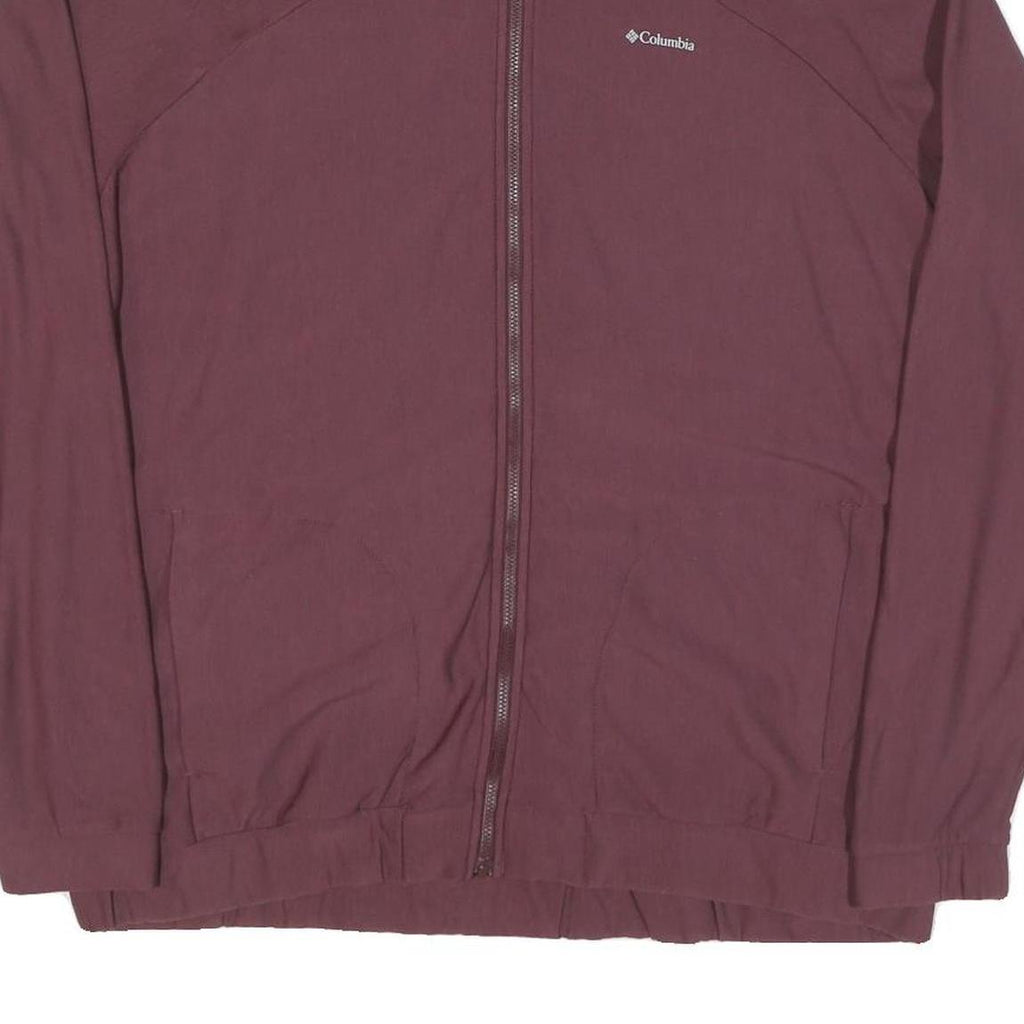 COLUMBIA Mens Maroon Jacket XL Polyester Blend Plain Zip Outdoor Casual