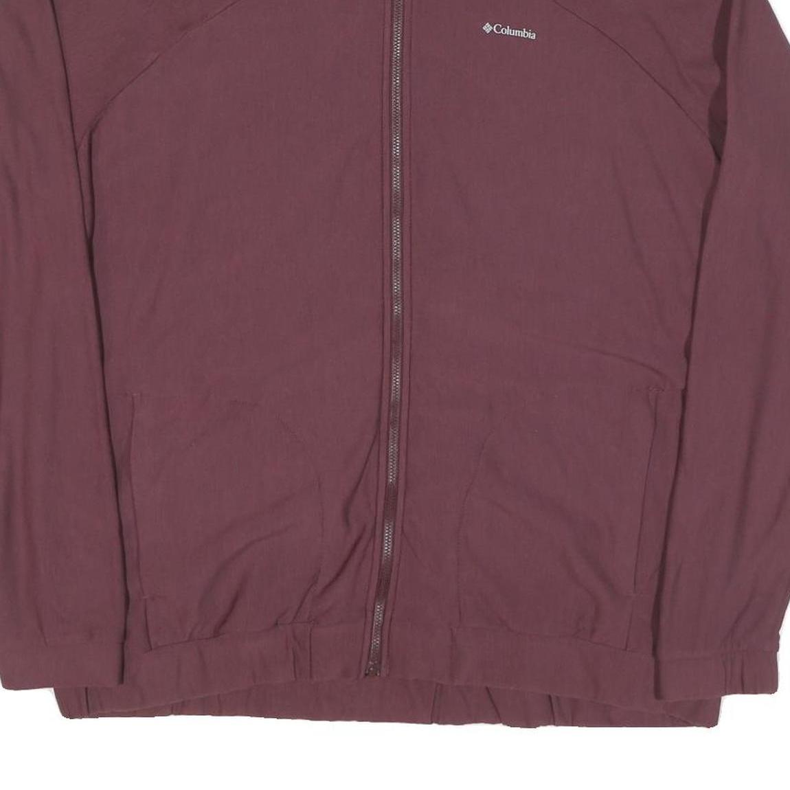 COLUMBIA Mens Maroon Jacket XL Polyester Blend Plain Zip Outdoor Casual