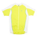 PEARL IZUMI Mens Yellow & White Cycling Jersey L Short Sleeve Crew Neck Zip