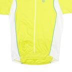 PEARL IZUMI Mens Yellow & White Cycling Jersey L Short Sleeve Crew Neck Zip