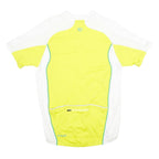 PEARL IZUMI Mens Yellow & White Cycling Jersey L Short Sleeve Crew Neck Zip