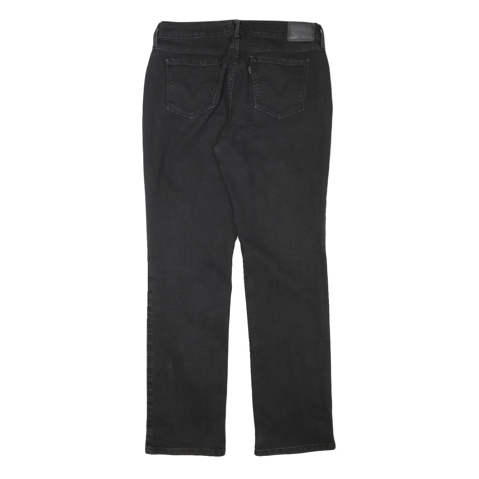 LEVI'S Womens Black Regular Fit Straight Denim Jeans W30 L31 Classic Design