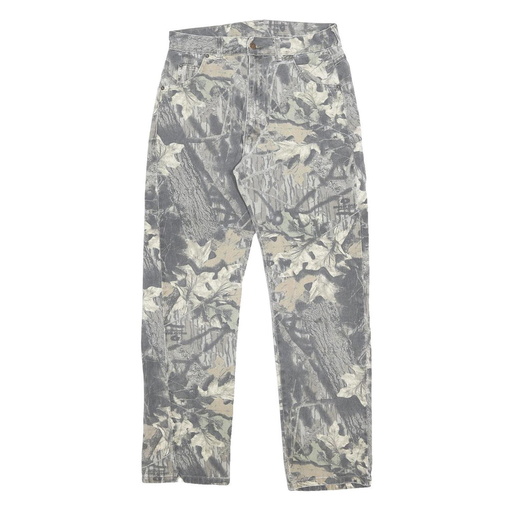 DUXBAK Mens Regular Fit Camouflage Denim Blue Jeans W31 L30 Durable Zip