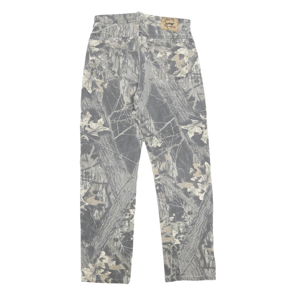 DUXBAK Mens Regular Fit Camouflage Denim Blue Jeans W31 L30 Durable Zip