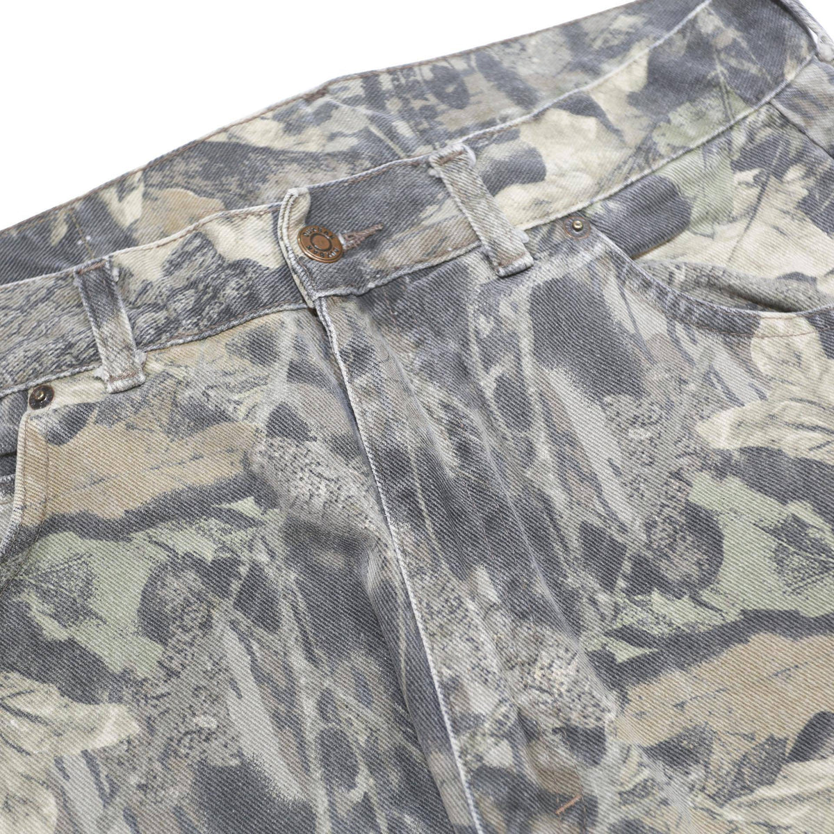 DUXBAK Mens Regular Fit Camouflage Denim Blue Jeans W31 L30 Durable Zip