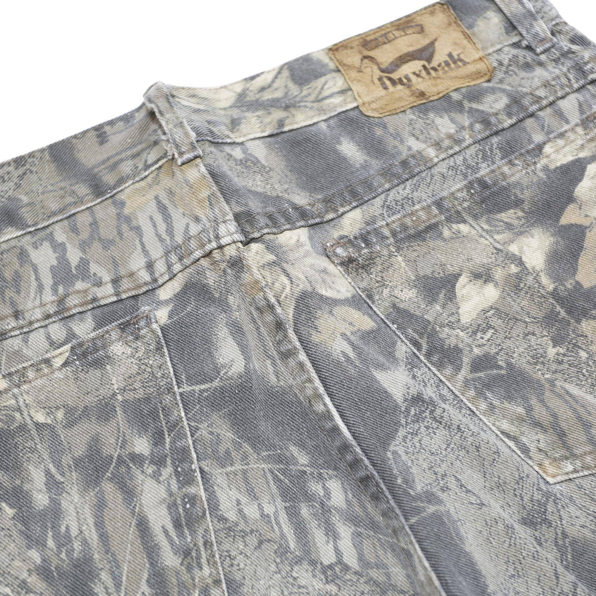 DUXBAK Mens Regular Fit Camouflage Denim Blue Jeans W31 L30 Durable Zip