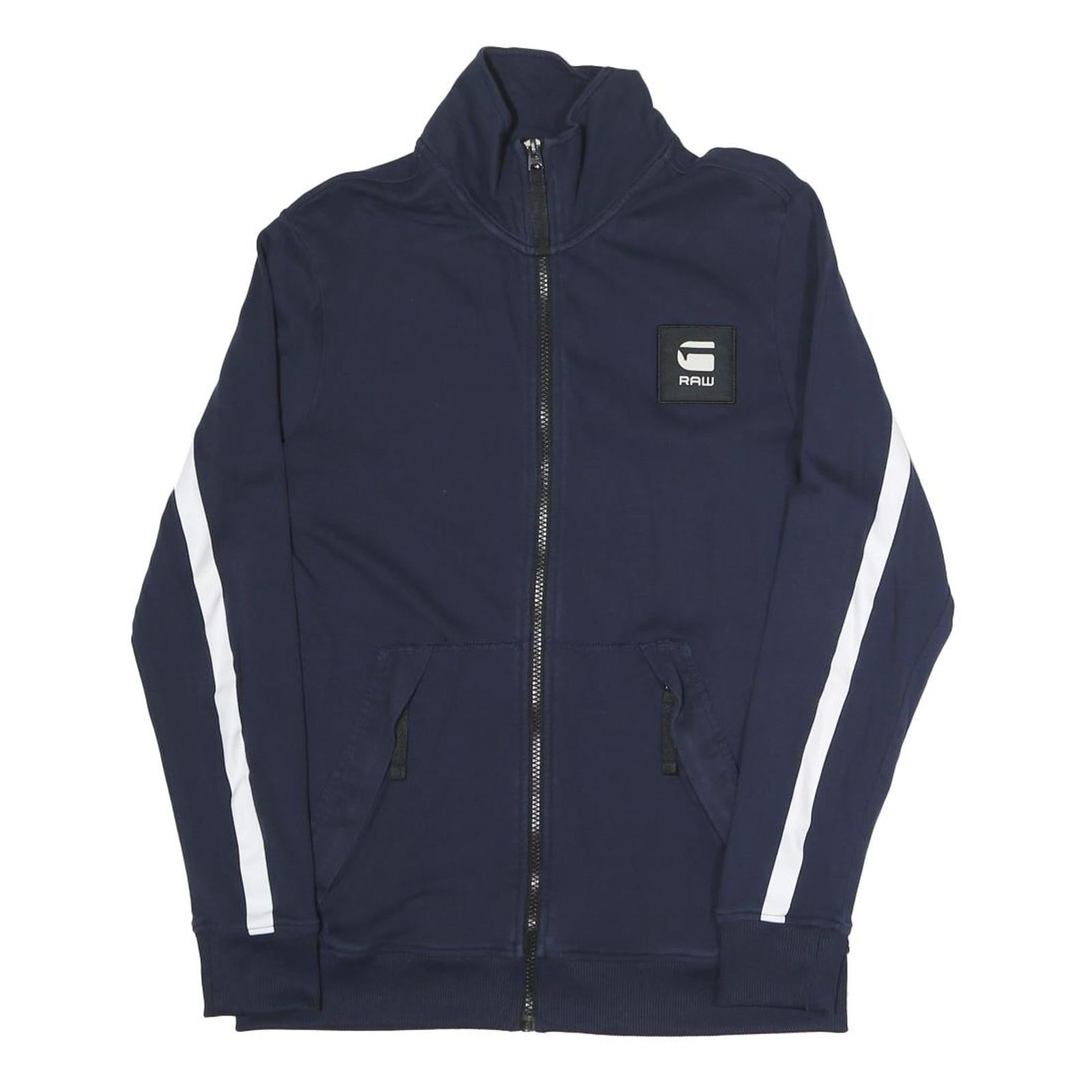 G-STAR Mens Blue Navy Raw Jacket M Cotton Blend Zip Trackwear Sportswear