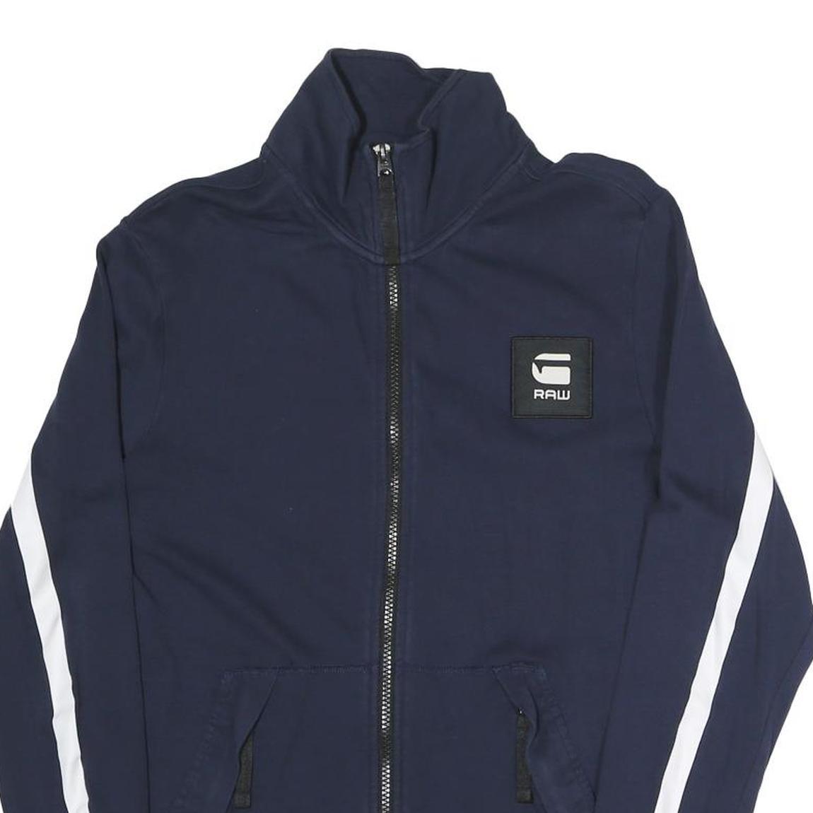 G-STAR Mens Blue Navy Raw Jacket M Cotton Blend Zip Trackwear Sportswear