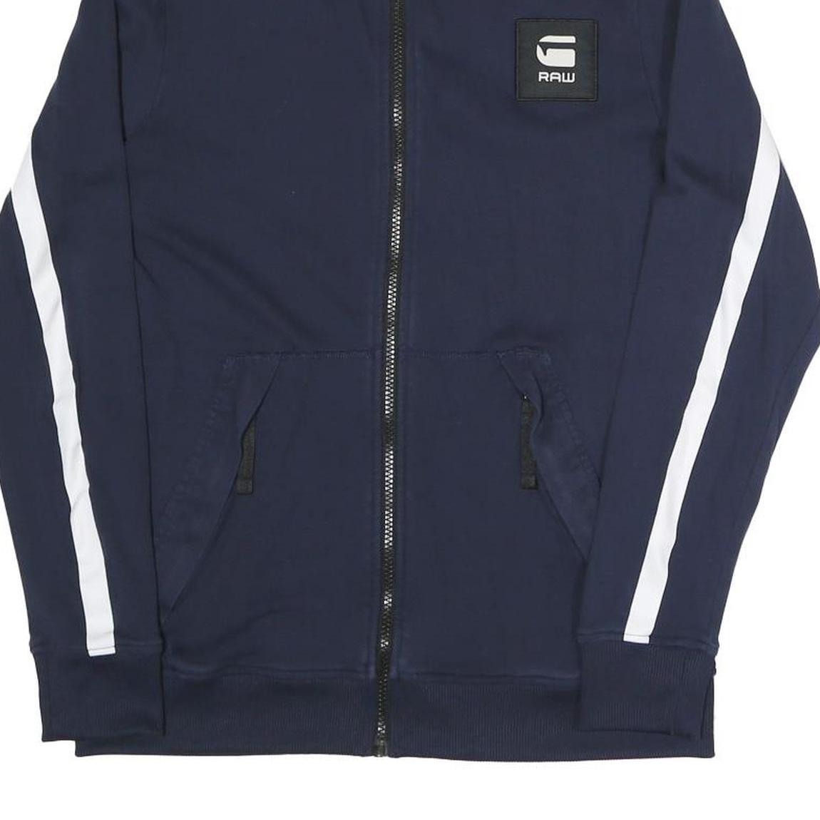 G-STAR Mens Blue Navy Raw Jacket M Cotton Blend Zip Trackwear Sportswear