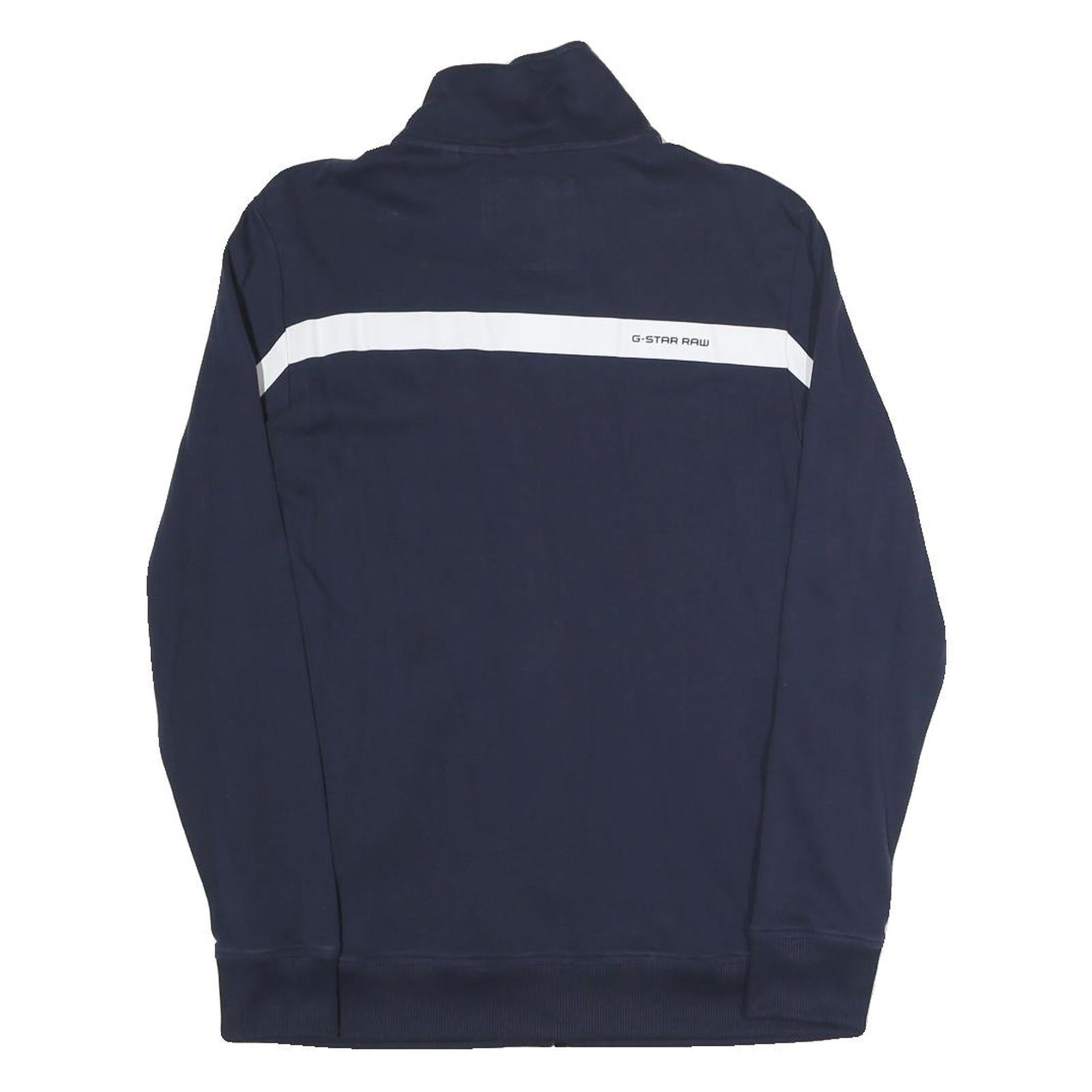 G-STAR Mens Blue Navy Raw Jacket M Cotton Blend Zip Trackwear Sportswear