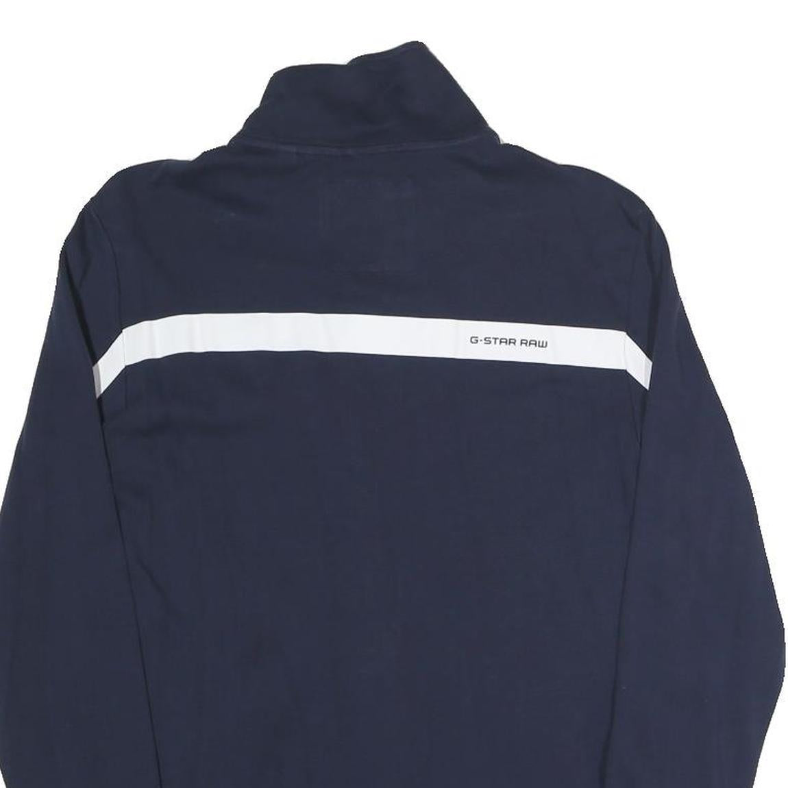 G-STAR Mens Blue Navy Raw Jacket M Cotton Blend Zip Trackwear Sportswear