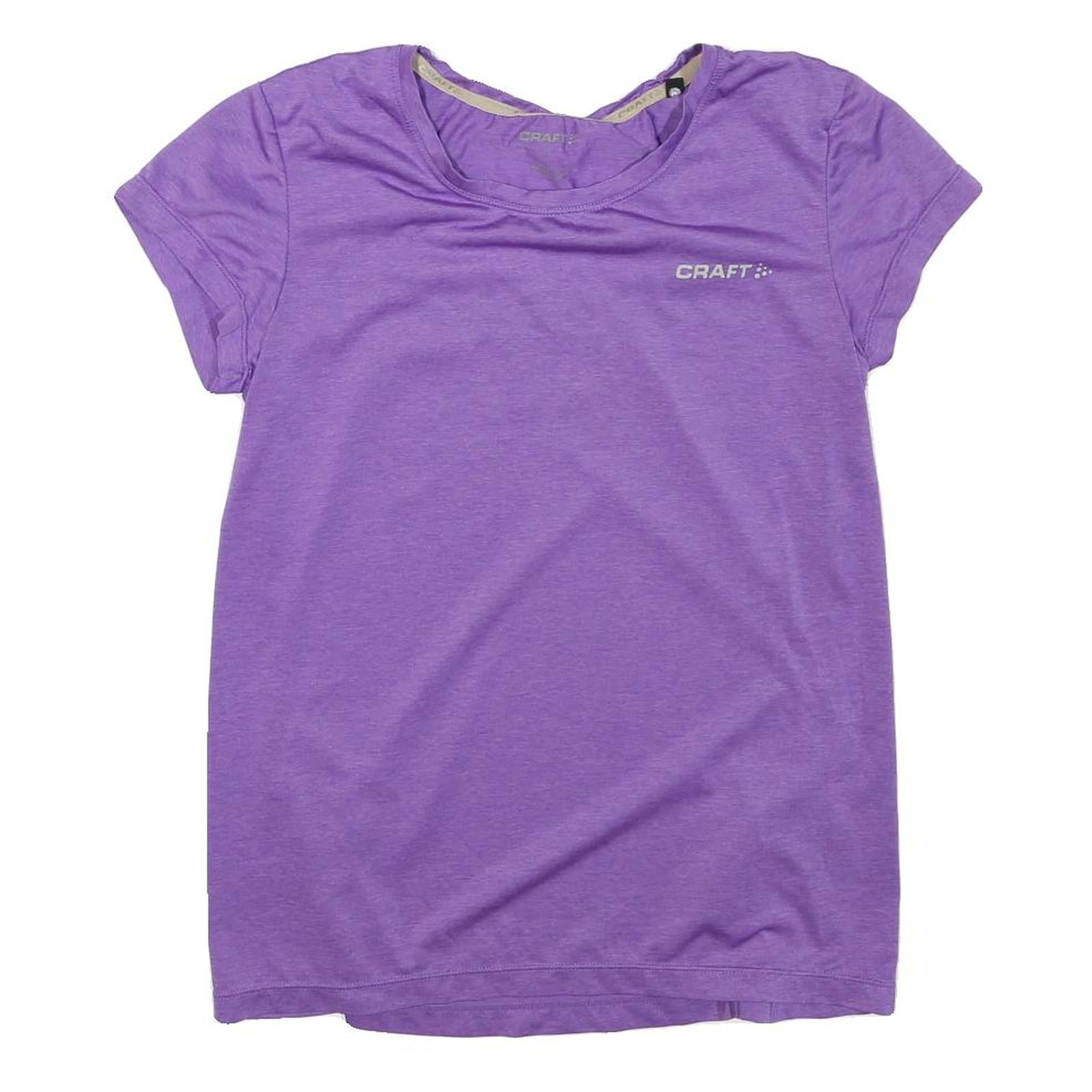 CRAFT Womens Purple Sleeveless Round Neck Graphic T-Shirt S Activewear