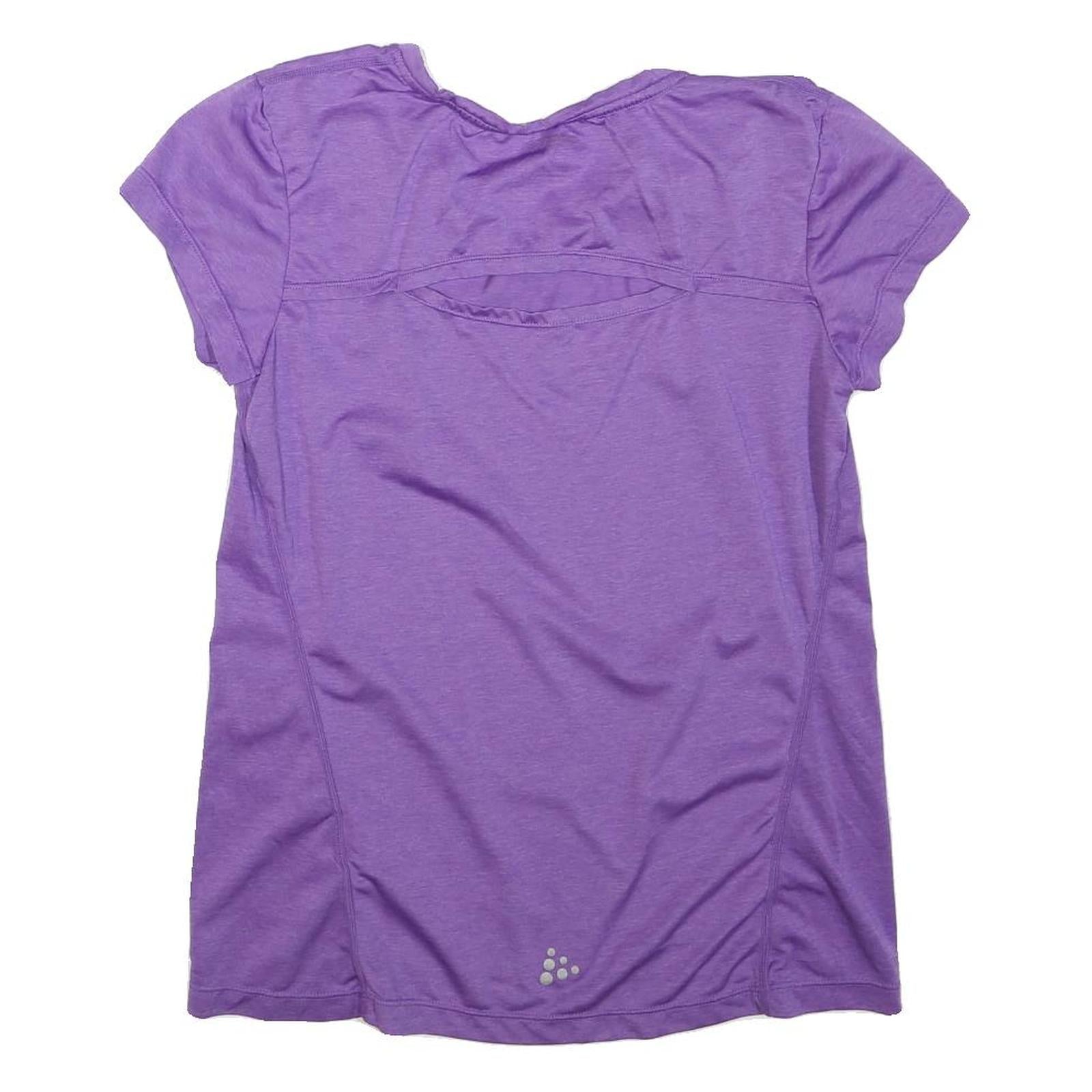 CRAFT Womens Purple Sleeveless Round Neck Graphic T-Shirt S Activewear