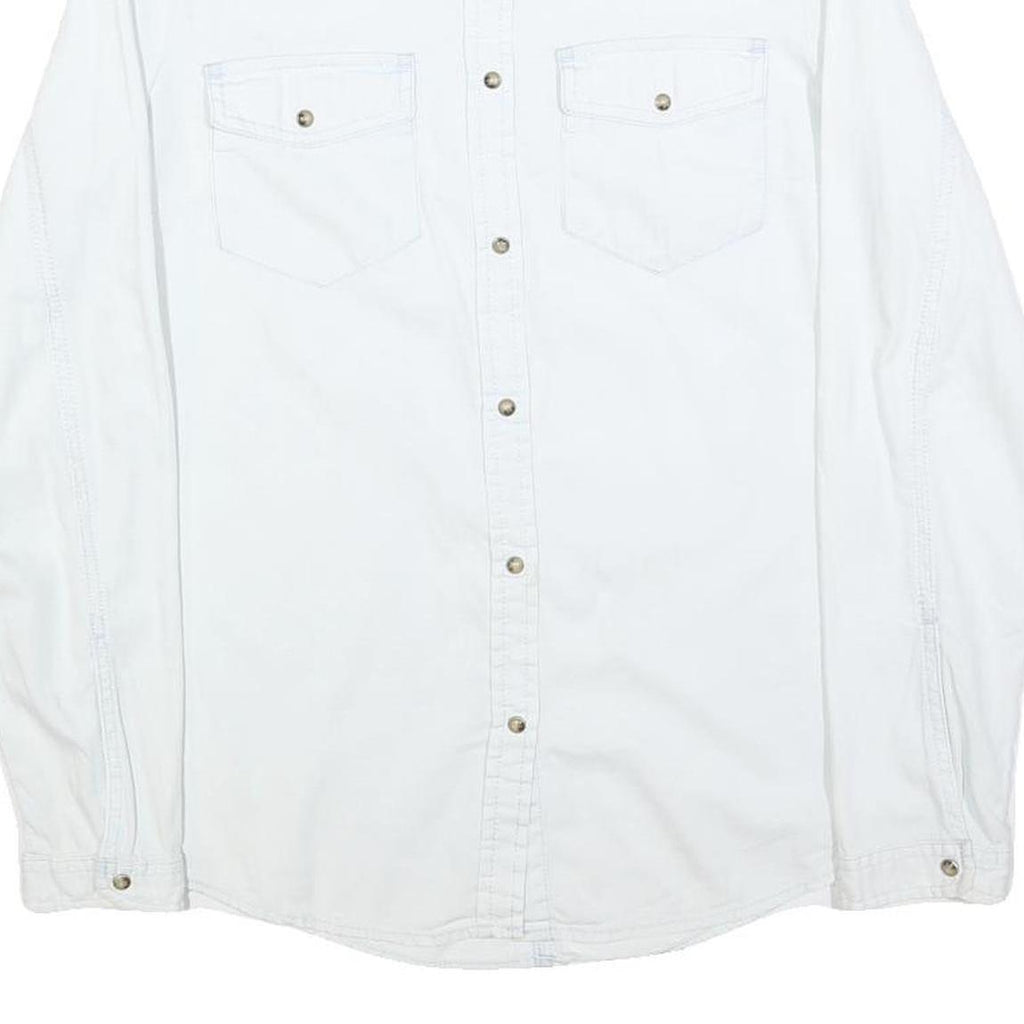 CLOCKHOUSE Womens White Shirt S Cotton Blend Button Long Sleeve Casual