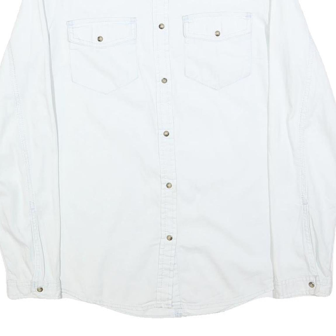 CLOCKHOUSE Womens White Shirt S Cotton Blend Button Long Sleeve Casual