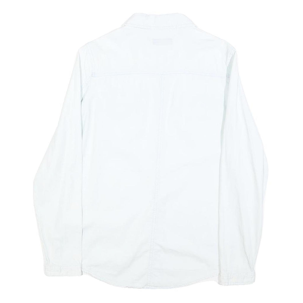 CLOCKHOUSE Womens White Shirt S Cotton Blend Button Long Sleeve Casual