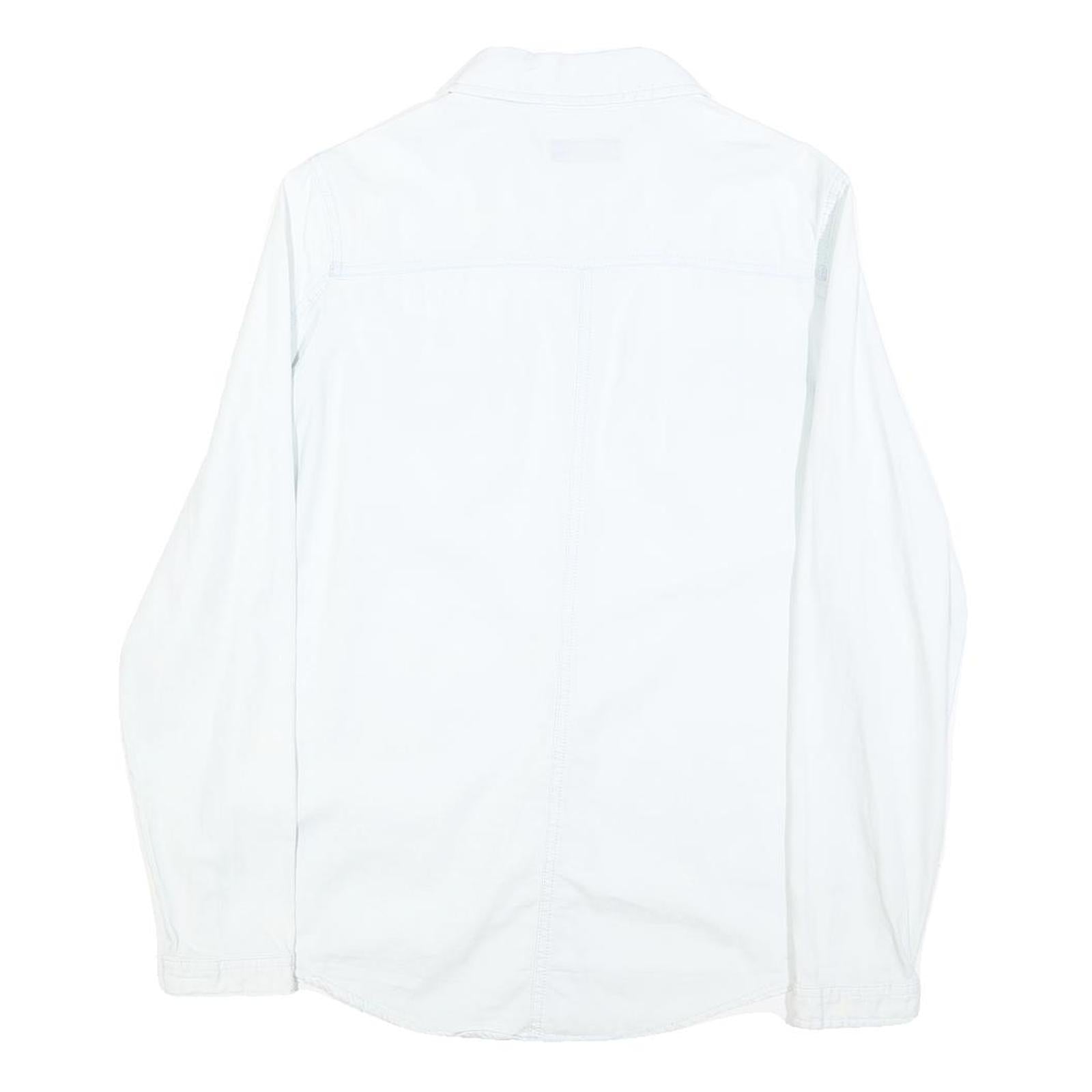 CLOCKHOUSE Womens White Shirt S Cotton Blend Button Long Sleeve Casual