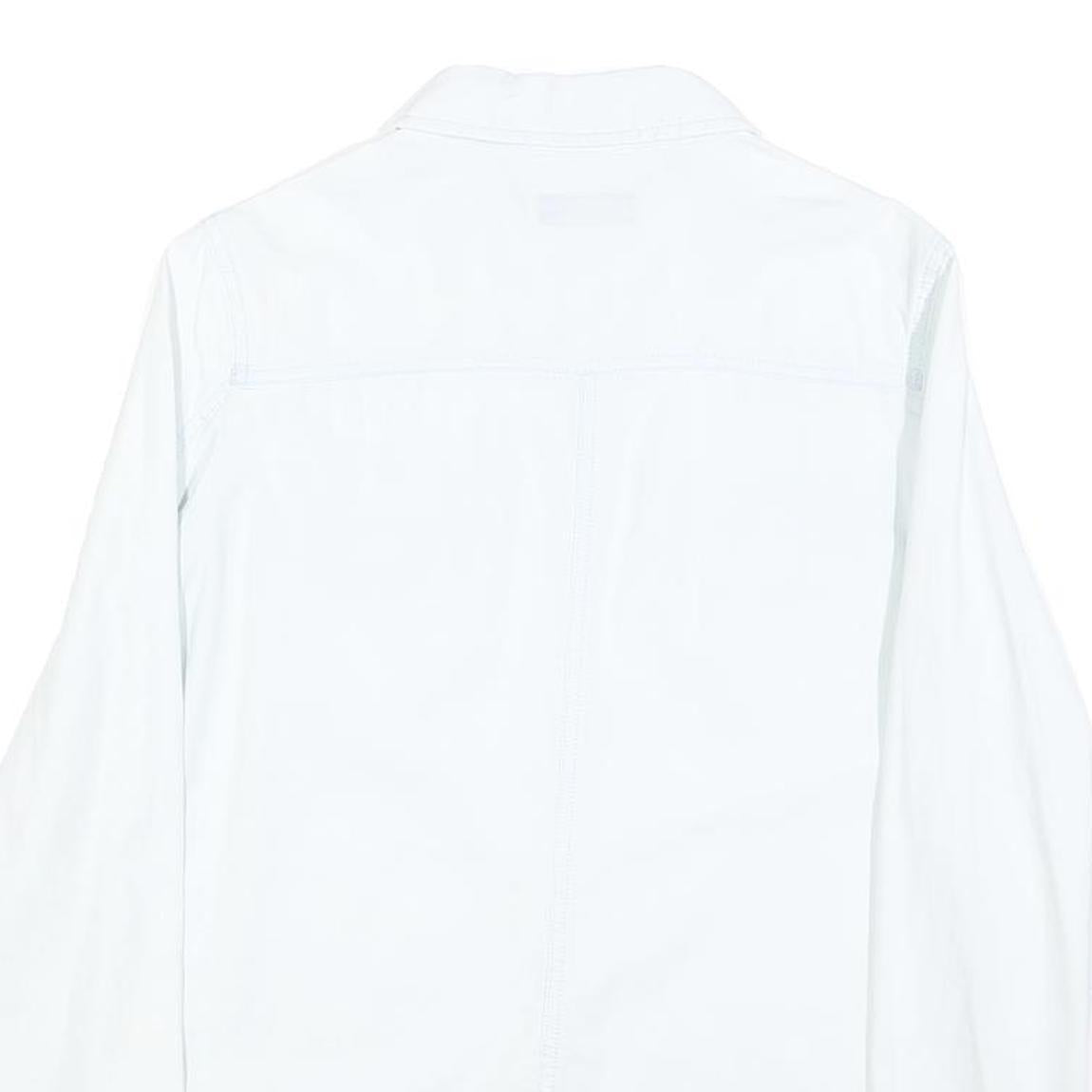 CLOCKHOUSE Womens White Shirt S Cotton Blend Button Long Sleeve Casual