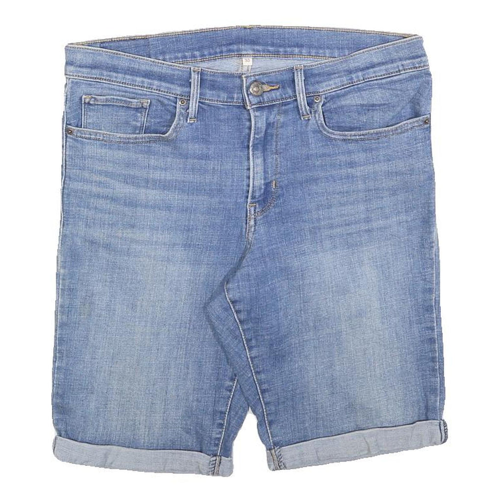 LEVI'S Womens Blue Denim Casual Shorts M W30 Rolled Hem Classic Fit