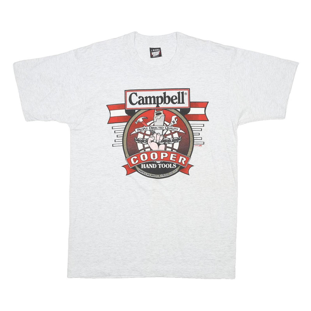 SCREEN STARS BEST Mens Light Grey Campbell Cooper Hand Tools Graphic T-Shirt L