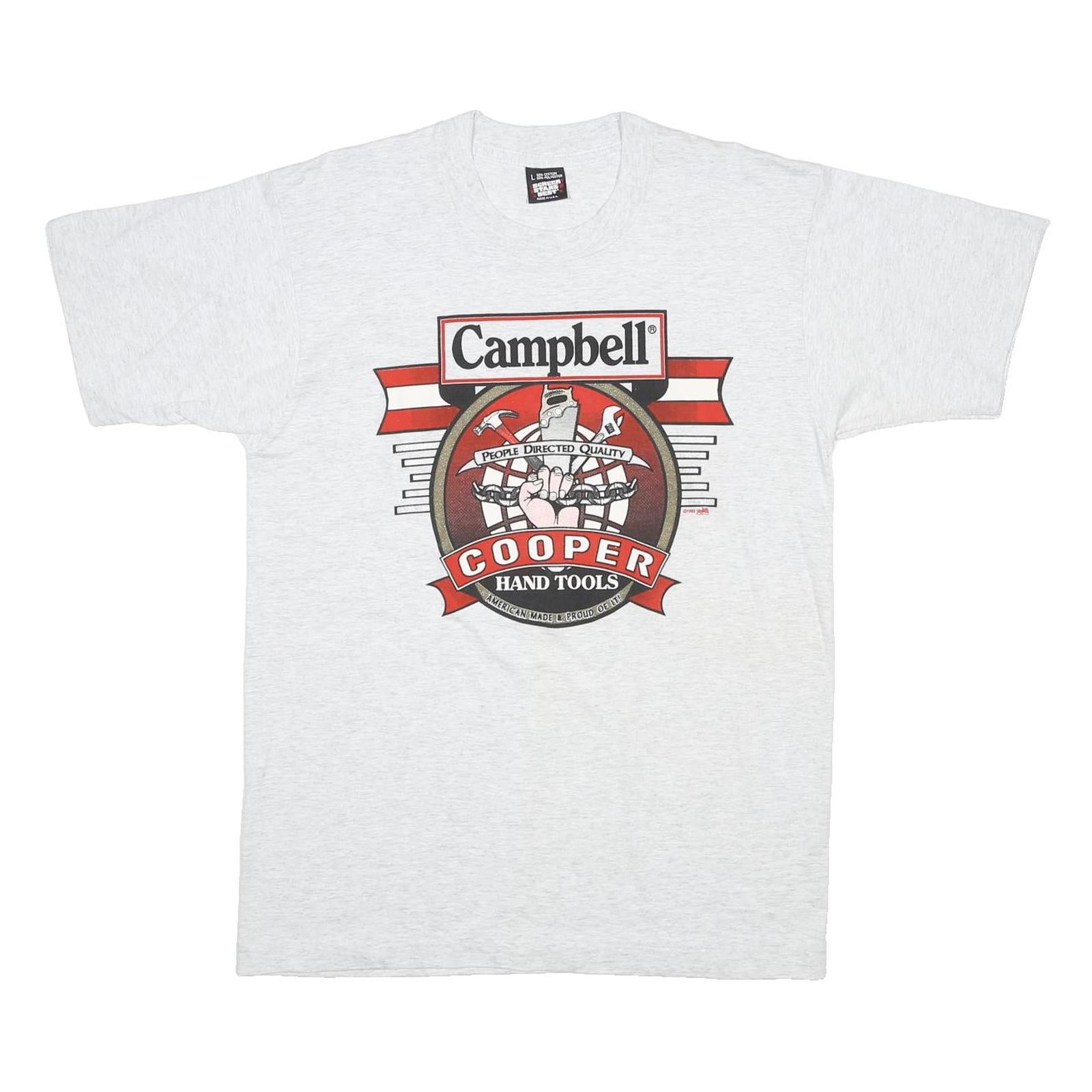 SCREEN STARS BEST Mens Light Grey Campbell Cooper Hand Tools Graphic T-Shirt L