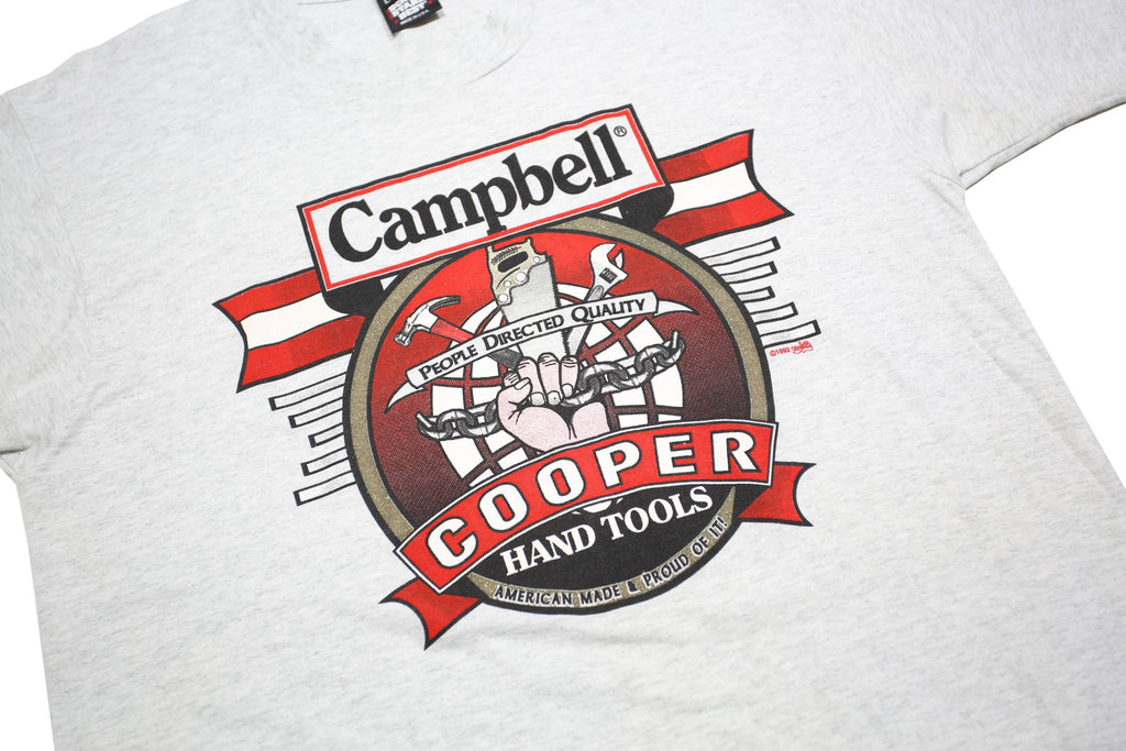 SCREEN STARS BEST Mens Light Grey Campbell Cooper Hand Tools Graphic T-Shirt L
