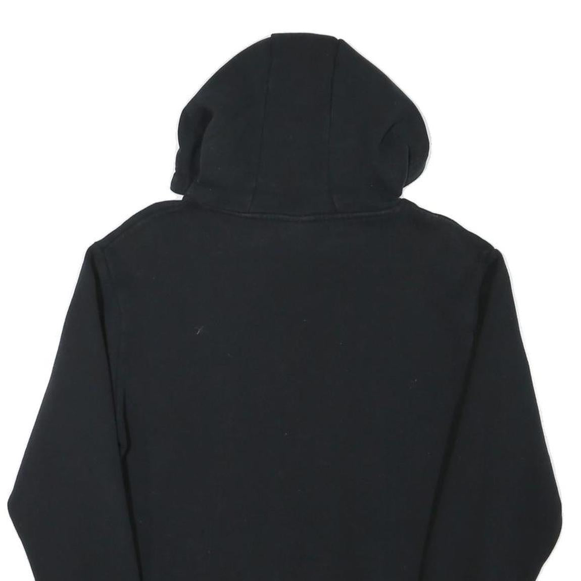 ELLESSE Womens Black Hoodie UK 10 Cotton Blend Logo Pullover Hooded Sweatshirt