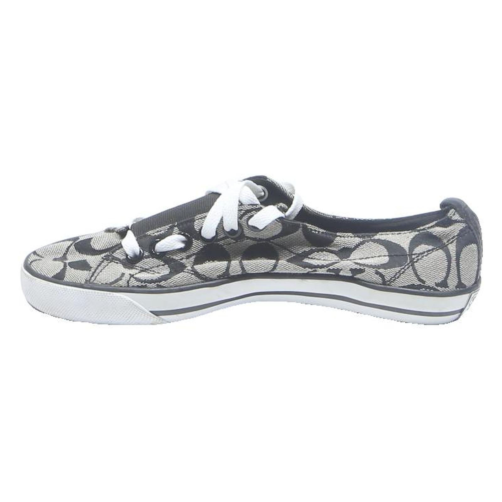 COACH Court Womens Low Top Trainers Black & White Synthetic UK 6.5 Casual Shoes