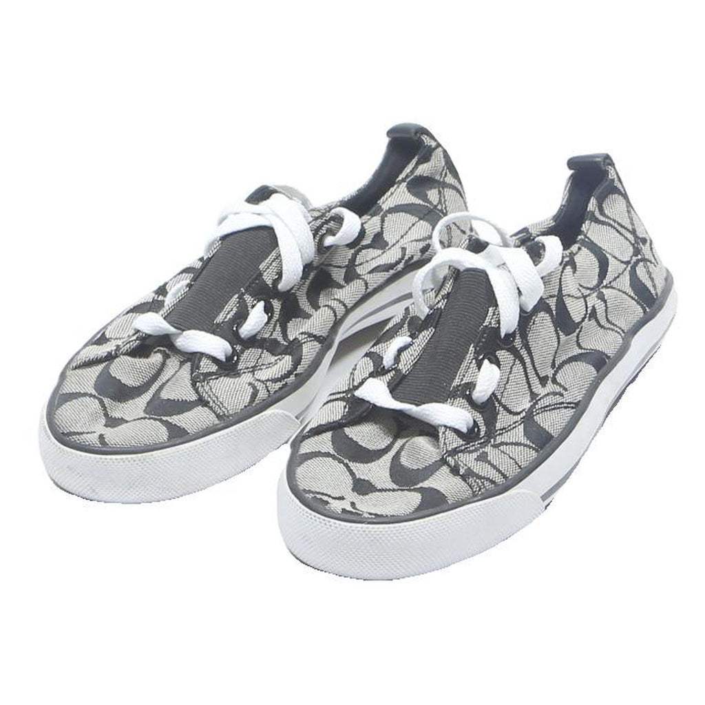 COACH Court Womens Low Top Trainers Black & White Synthetic UK 6.5 Casual Shoes